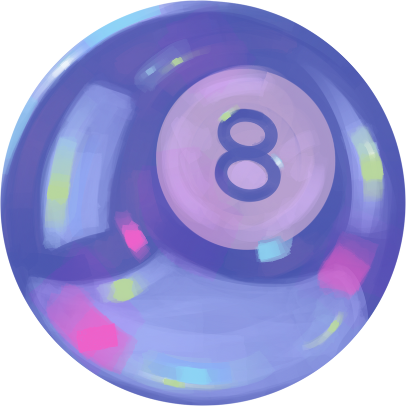 Dreamy Soft Painterly Holographic Eight Ball